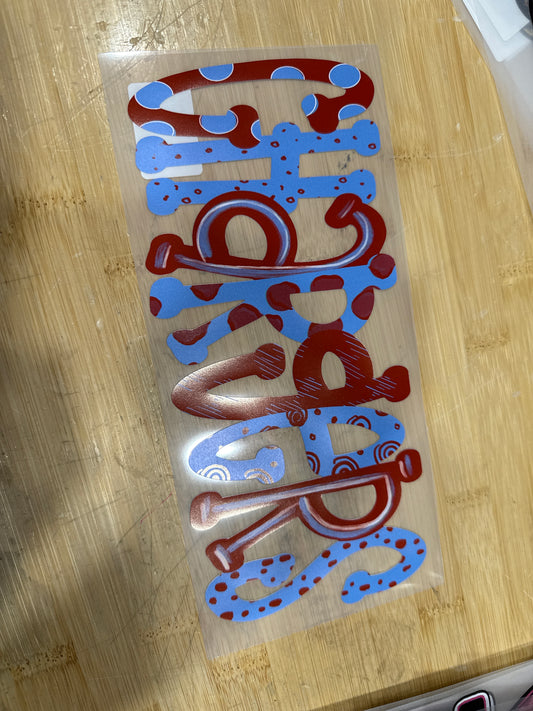 Chargers (Doodle- Maroon/Blue)- Heat Transfer Print (Copy)
