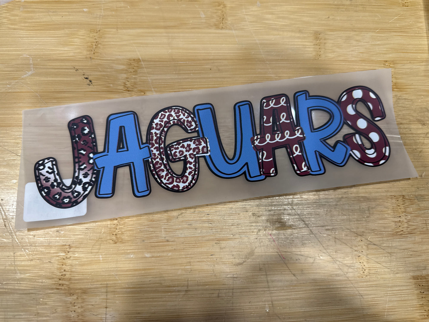Jaguars (Doodle- Maroon/Blue)- Heat Transfer Print