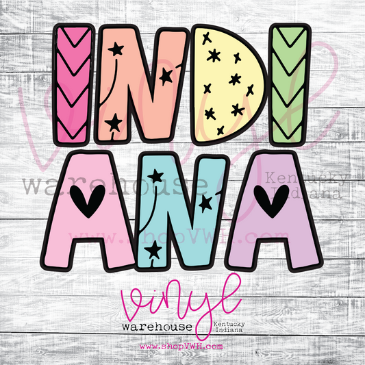 Funky Indiana - Heat Transfer Print