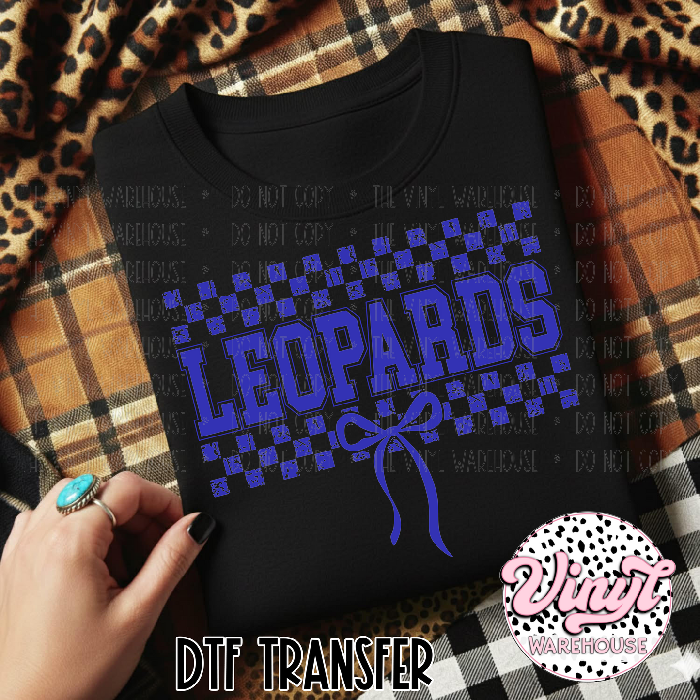 Mascot Checker & Bow - Leopards - DTF Print
