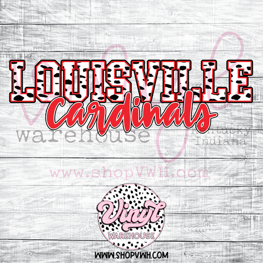Louisville Cardinals Dotted - Heat Transfer Print