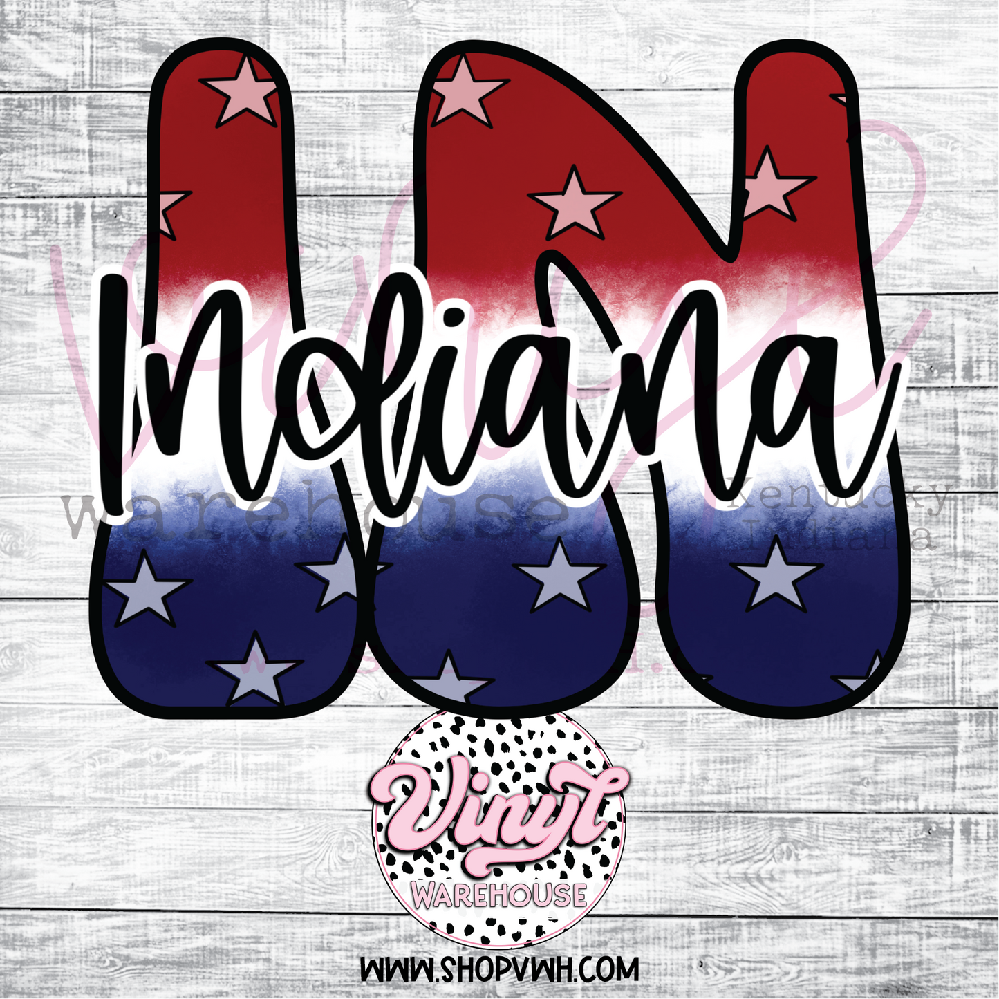Patriotic IN - Heat Transfer Print
