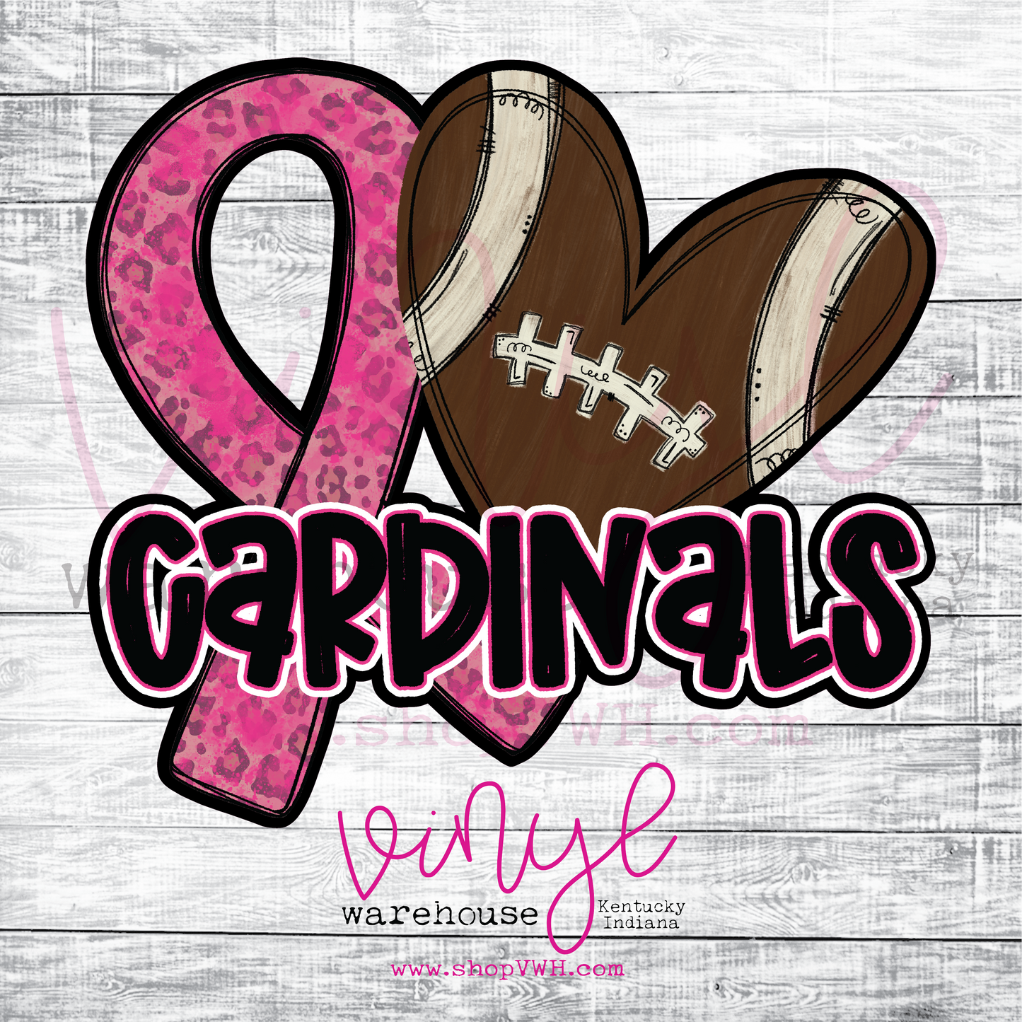 Pink Out Cardinals - Heat Transfer Print