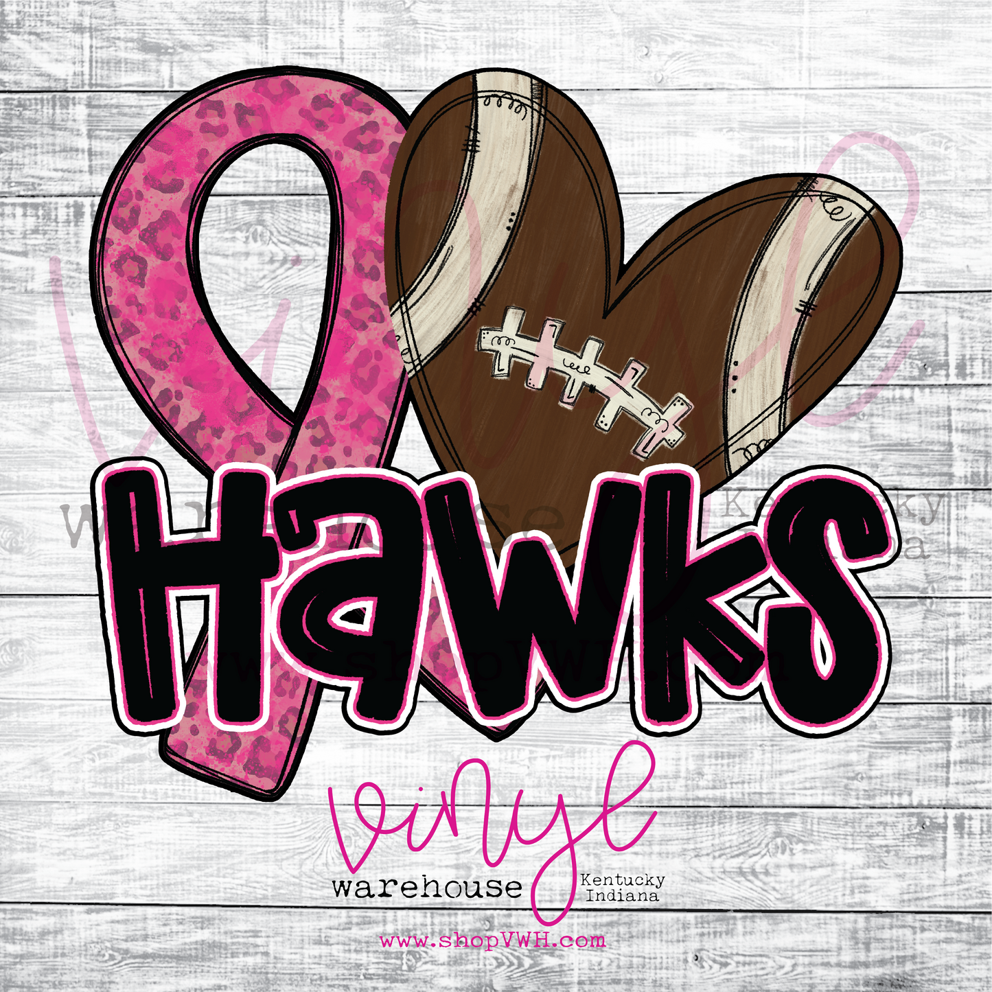 Pink Out Hawks - Heat Transfer Print