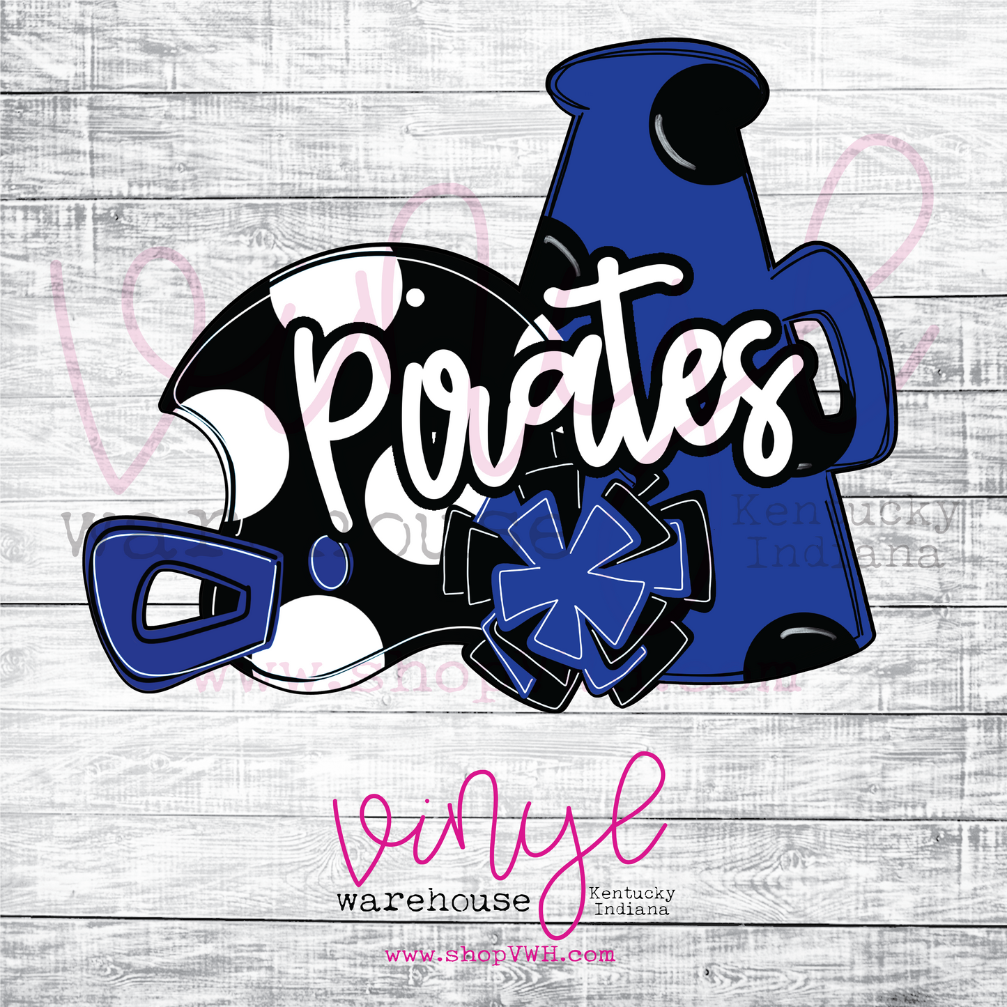 Pirates Spirit Stack Megaphone - Heat Transfer Print