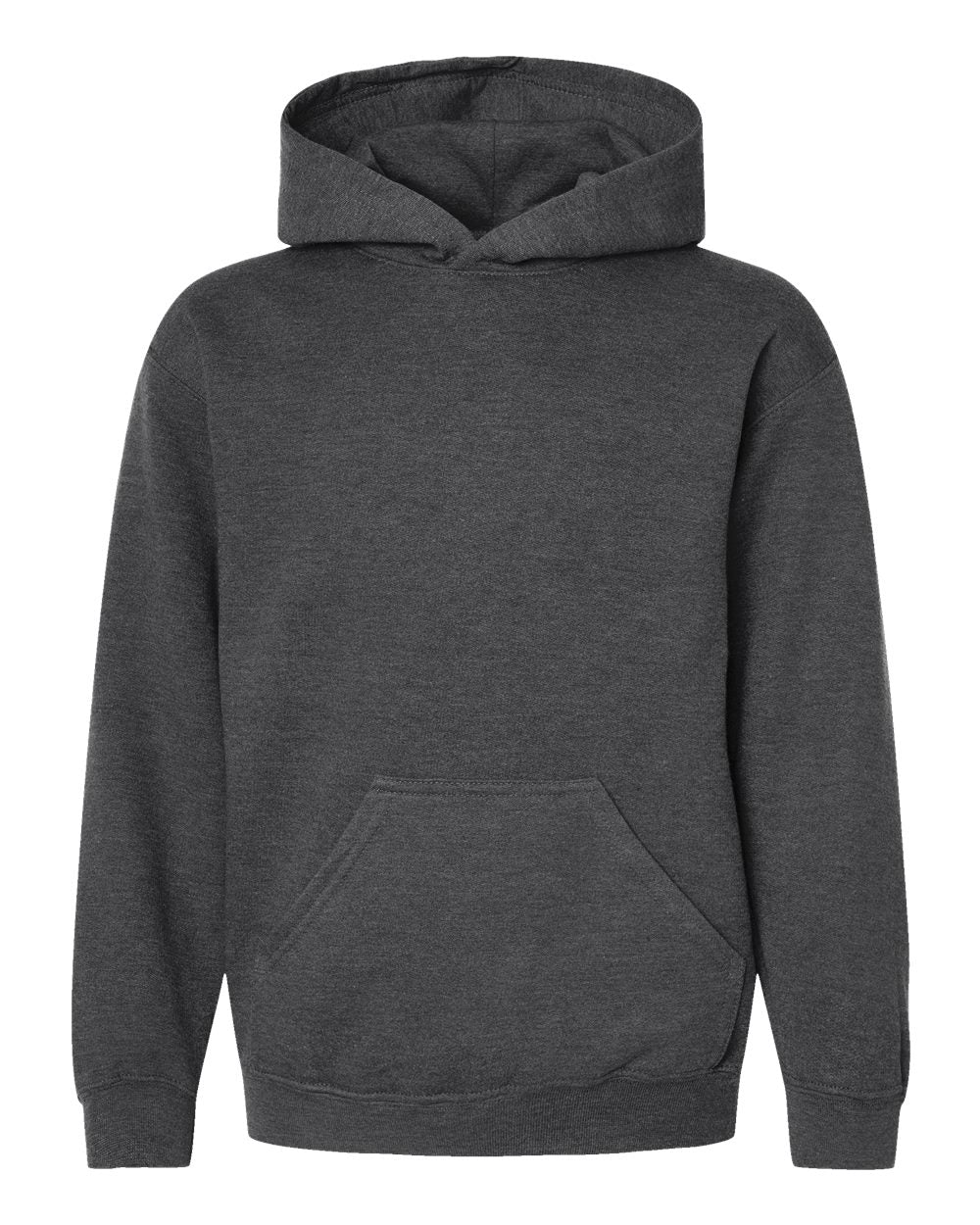 Tultex Youth Hooded Sweatshirt - Heather Charcoal