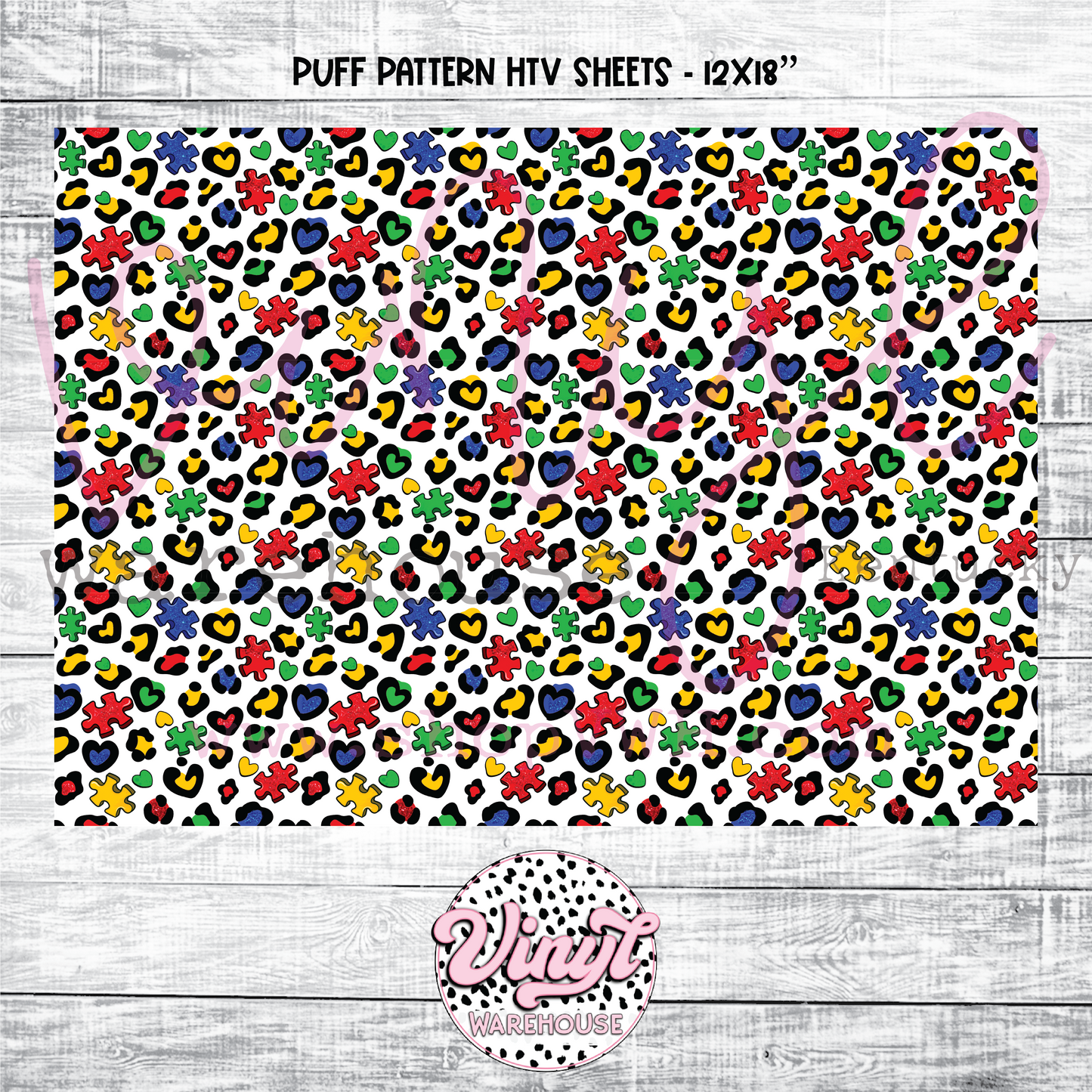 Printed Puff HTV - Autism