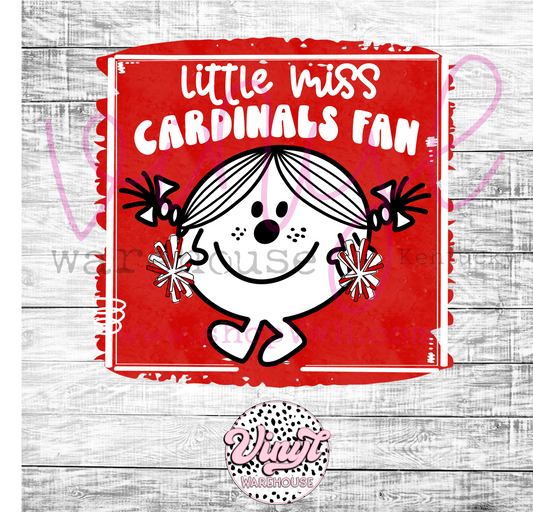 Little Miss Cardinal Fan - Heat Transfer Print