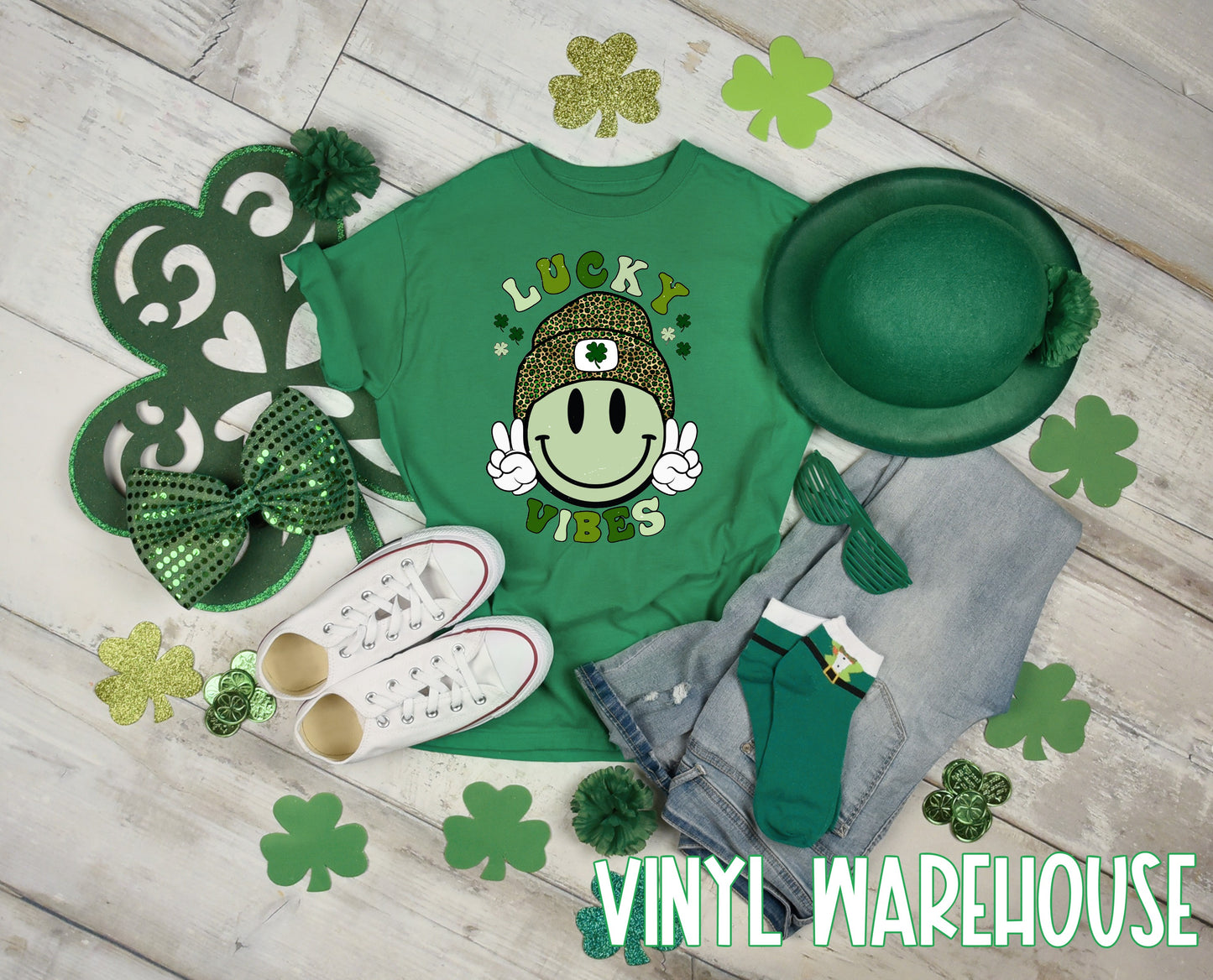 Lucky Vibes Smiley - Heat Transfer Print