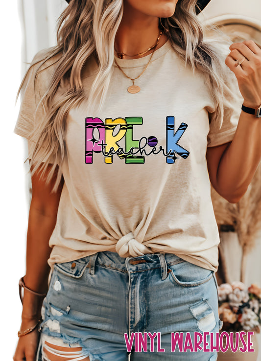 Crayon Teacher - Heat Transfer Prints