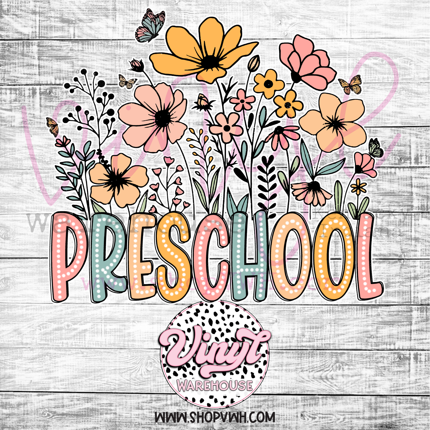 Preschool Floral - Heat Transfer Print