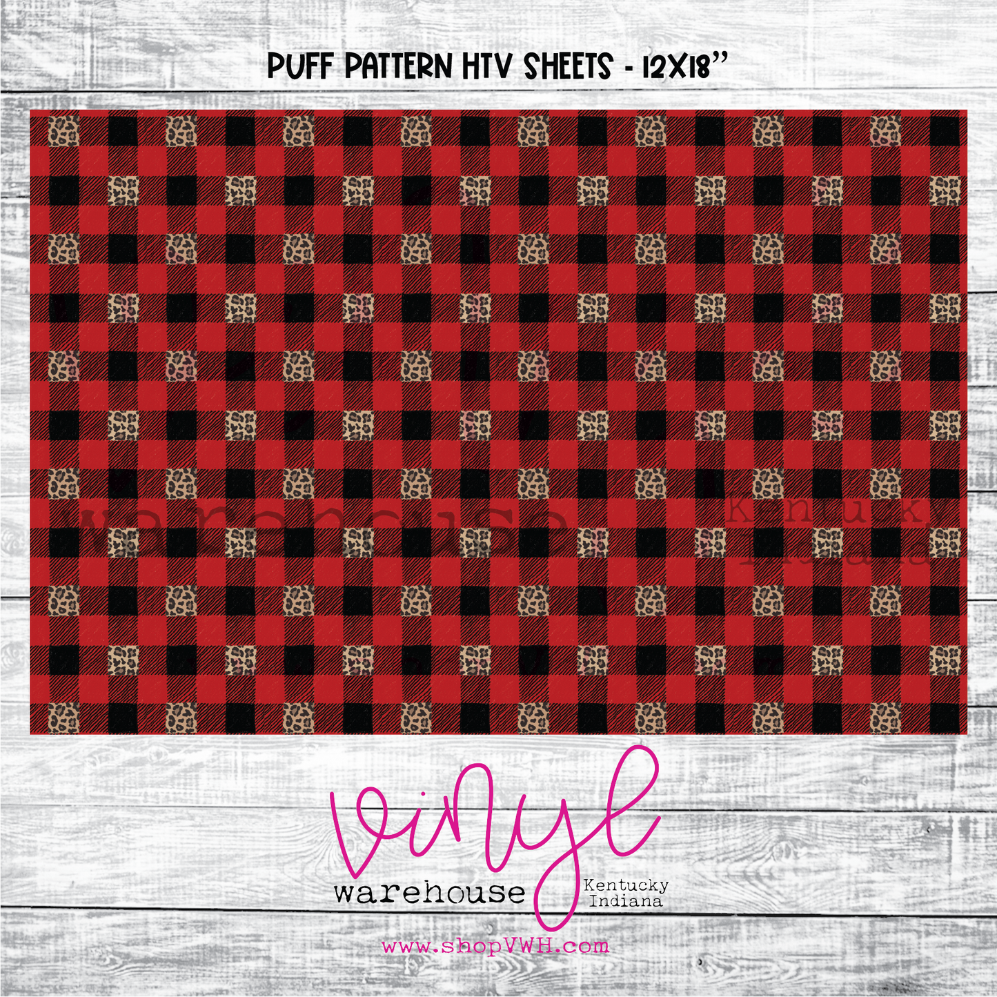 Printed Puff HTV - Checkered Leopard