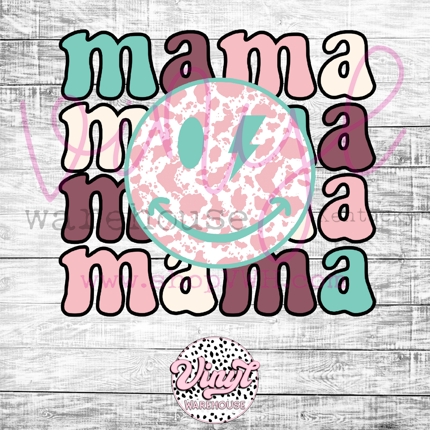 Retro Mama Smiley - Heat Transfer Print