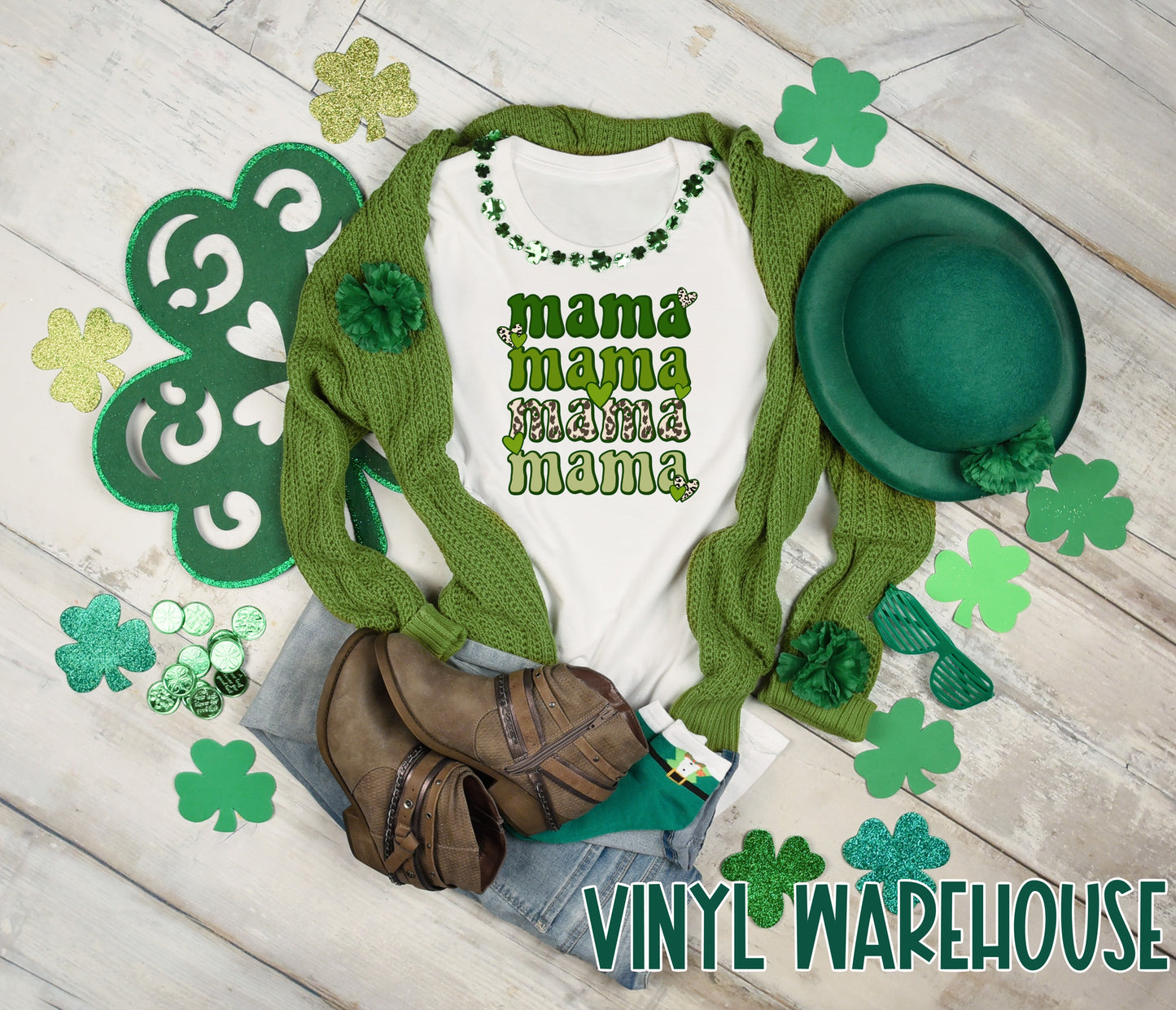 St Patty Mama - Heat Transfer Print