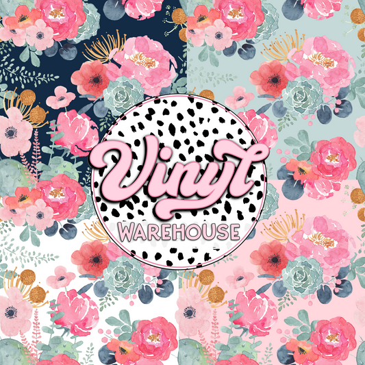 Succulent Florals - Printed HTV