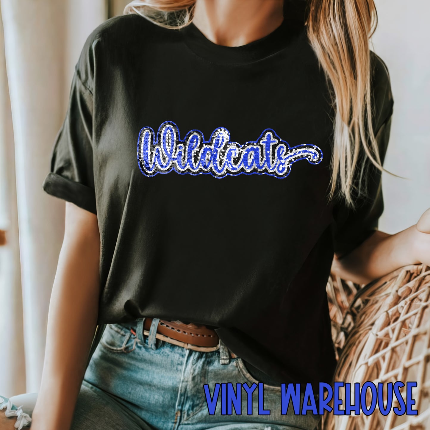 Wildcats Sequins  - Heat Transfer Print