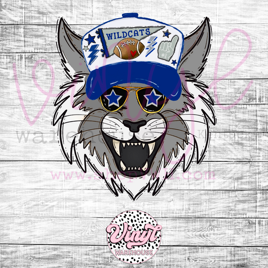 Cats Head (Trucker Hat + Glasses) - Heat Transfer Print