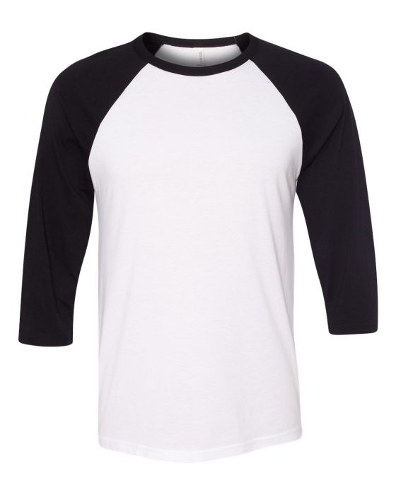 Bella + Canvas Raglan - Black Sleeve / White Body