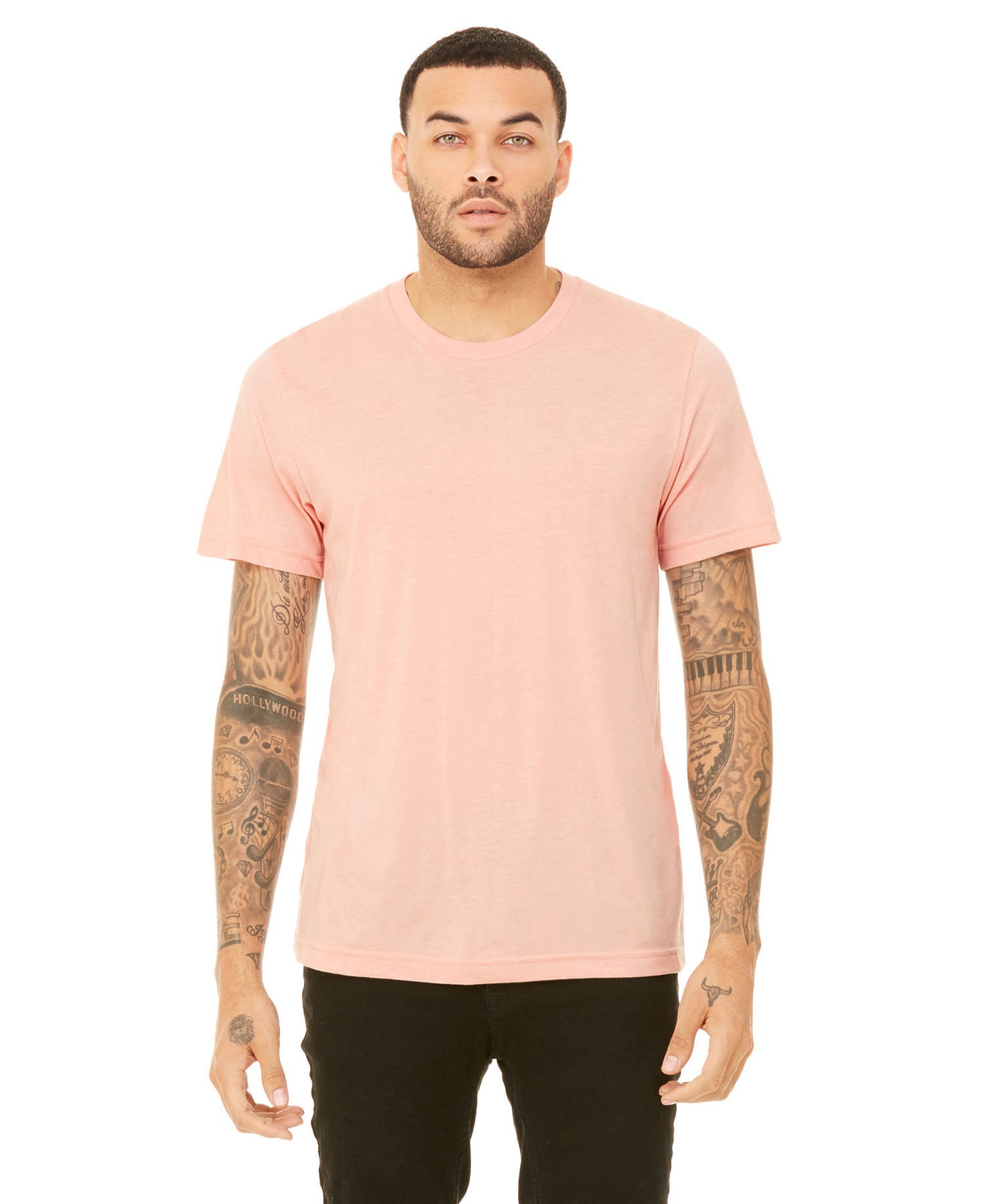 Bella + Canvas Unisex Crew Tee - Heather Peach