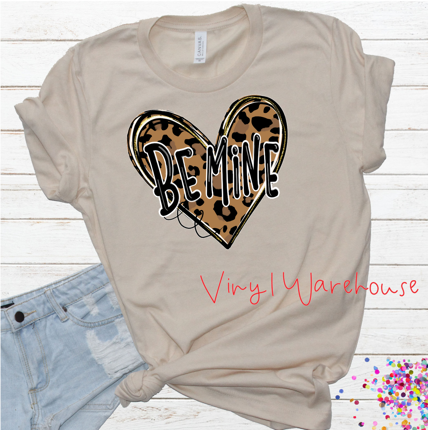 Be Mine Heart (Leopard) - Screen Print