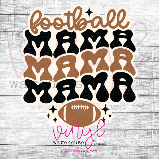 Football Mama (Retro) - Heat Transfer Print