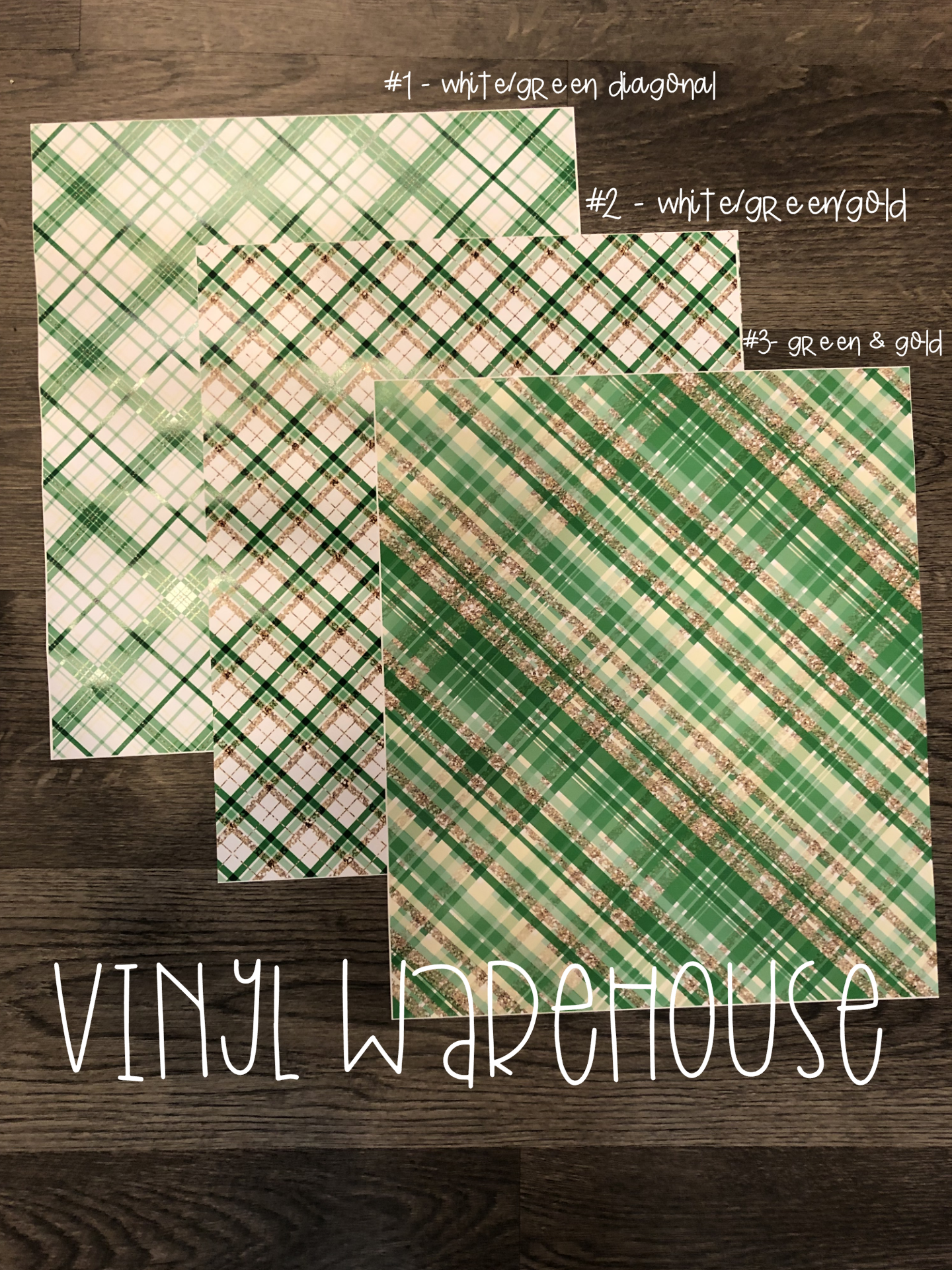 Green & Gold Plaid Stripes HTV