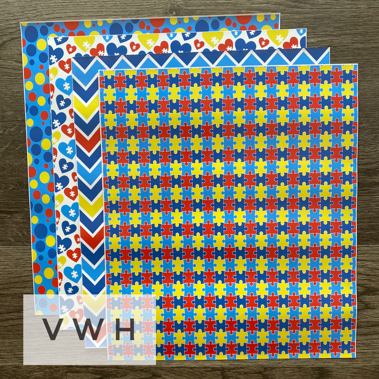 Autism Awareness Puzzle Piece - Printed HTV