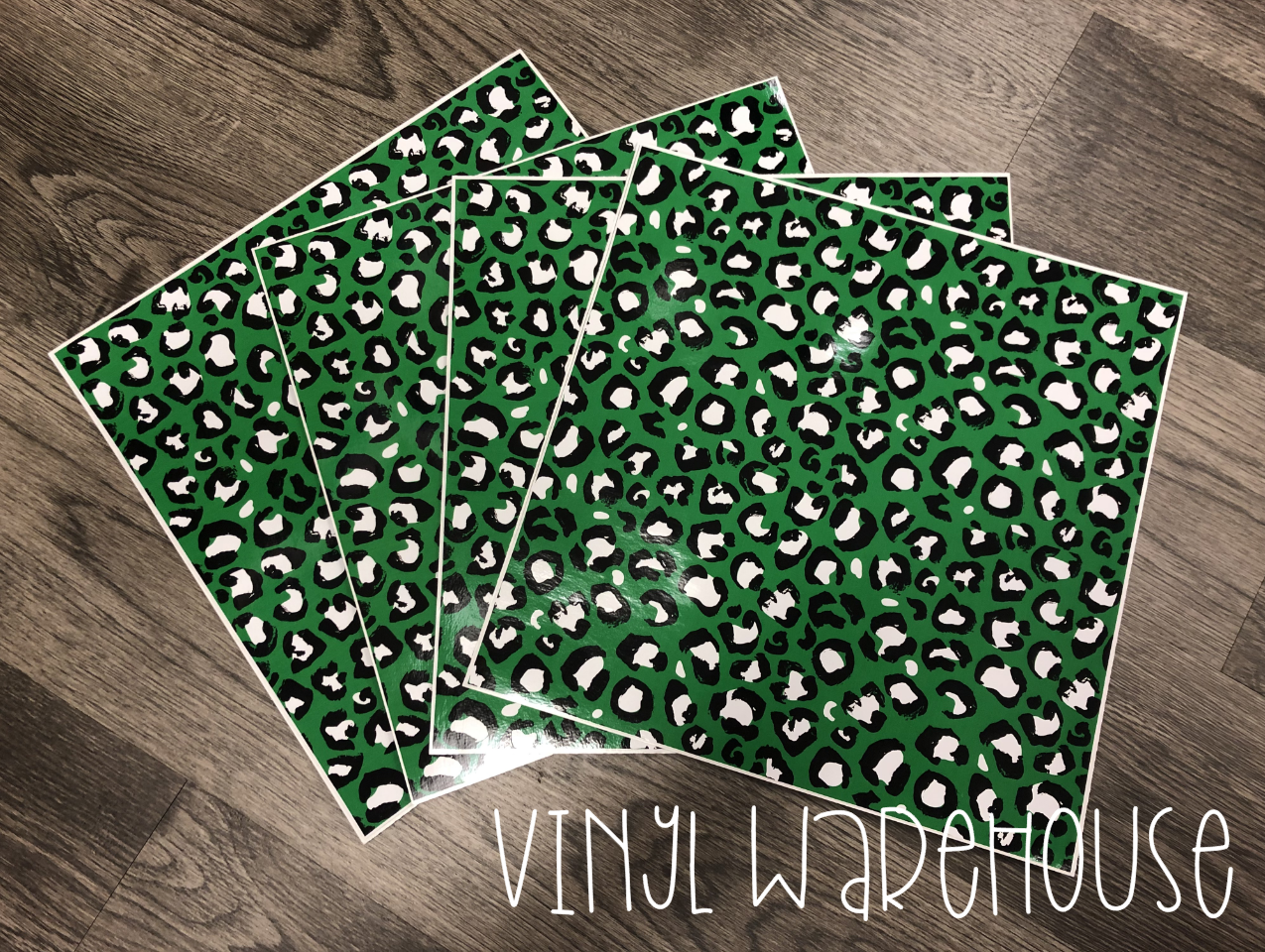 Dark Green Shamrock Leopard - Printed Adhesive