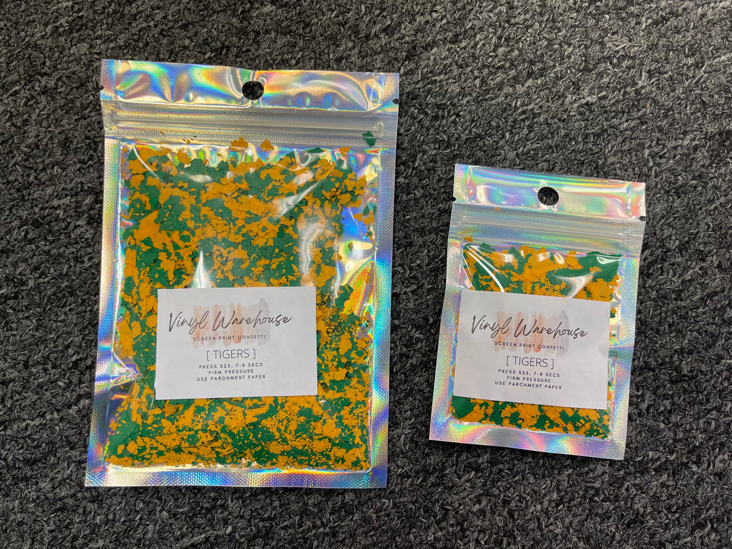 Screen Print Confetti - Tigers (Green/Golden Yellow)