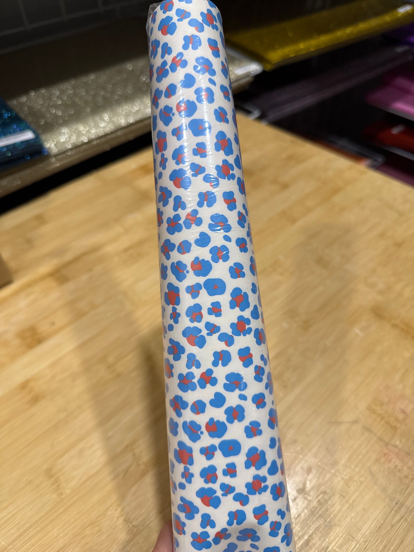 Printed Puff HTV - Patriotic Leopard