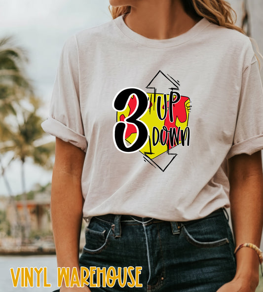 3 Up / 3 Down (Softball) - Heat Transfer Print