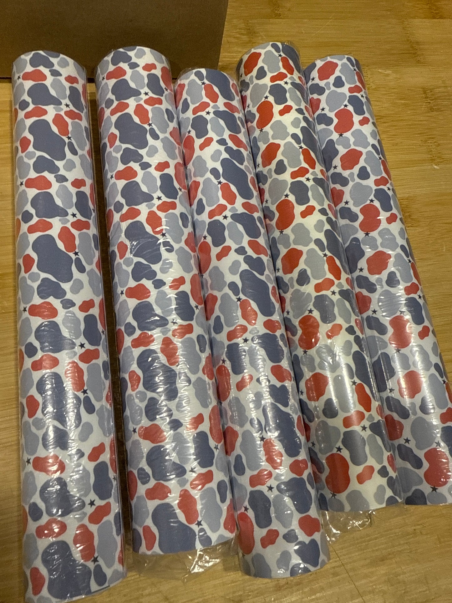 Printed Puff HTV - Patriotic Cow