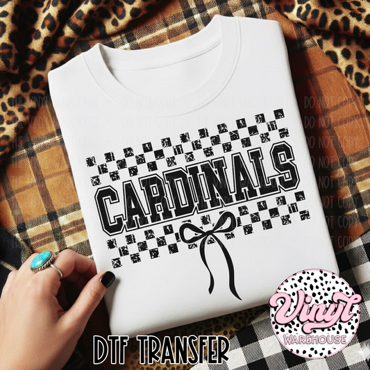 Mascot Checker & Bow - Cardinals - DTF Print