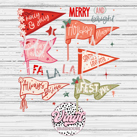 Christmas Flags - DTF Print