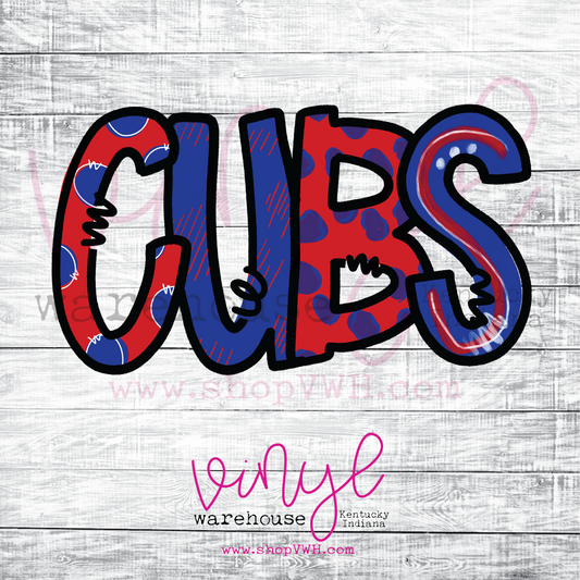 Cubs (Red/White/Blue) - Heat Transfer Print