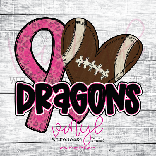 Pink Out Dragons - Heat Transfer Print