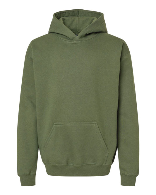 Gildan Softstyle® Youth Midweight Hooded Sweatshirt  - Military Green