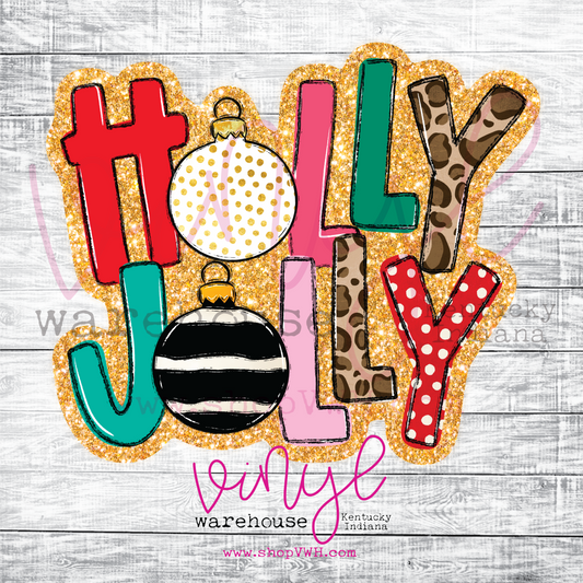 Holly Jolly - Heat Transfer Print
