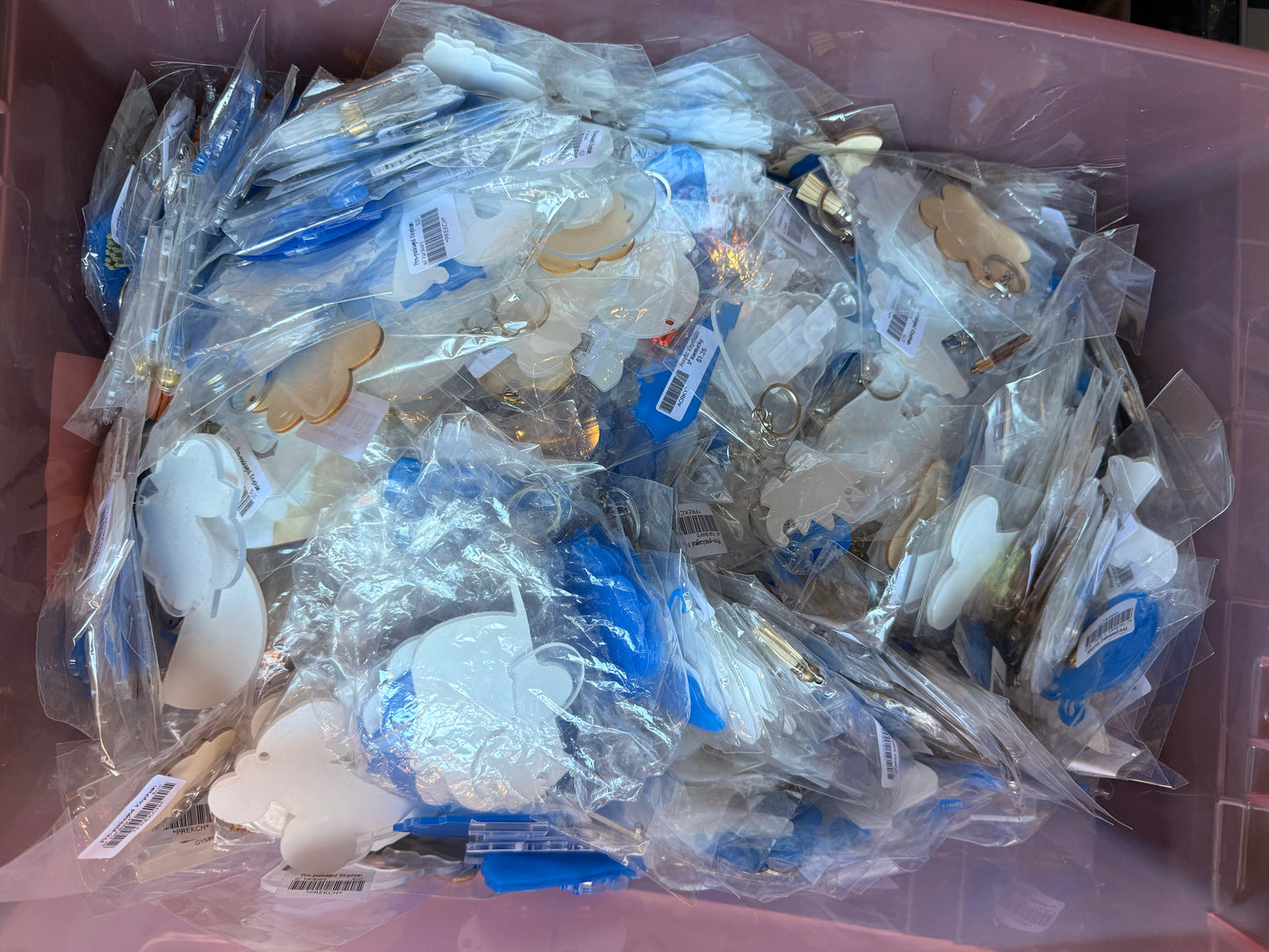 Grab Bag of Clear Acrylic and Wood Keychains