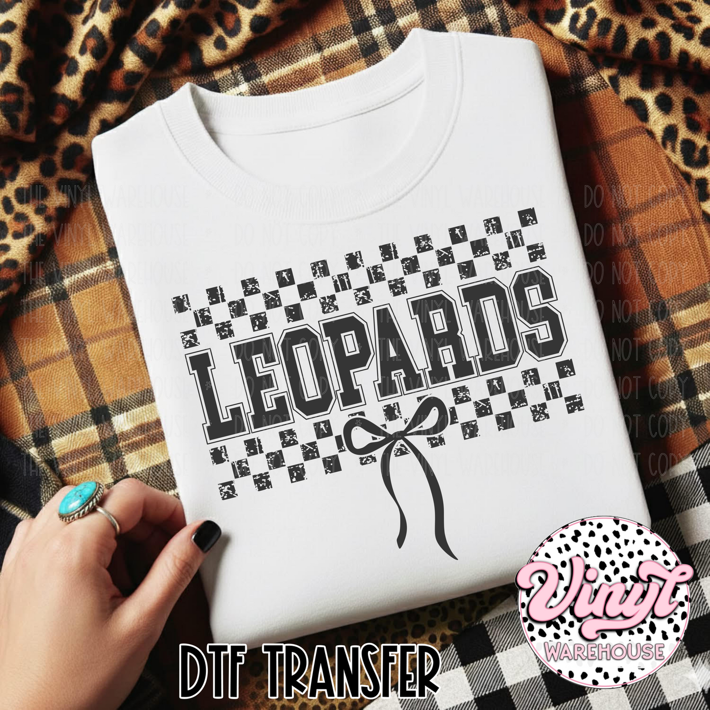 Mascot Checker & Bow - Leopards - DTF Print