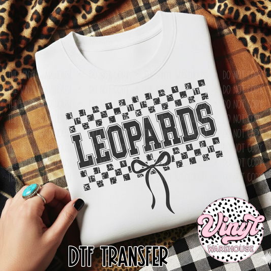 Mascot Checker & Bow - Leopards - DTF Print