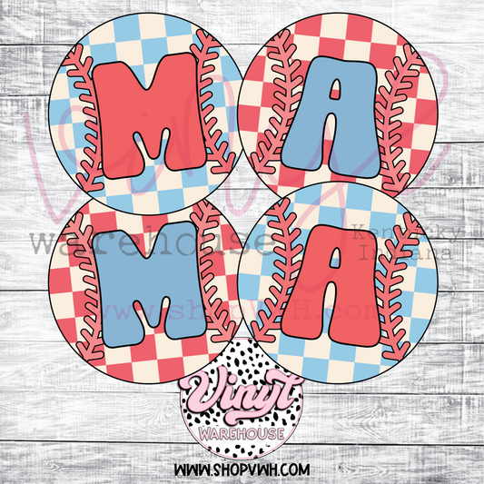 Checker Ball Mama - Heat Transfer Print