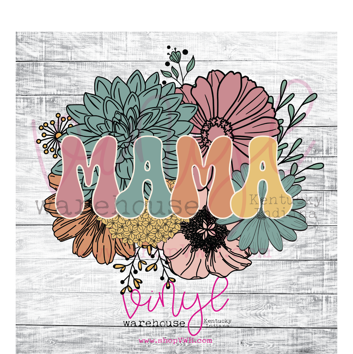 Mama (Floral) - Heat Transfer Print