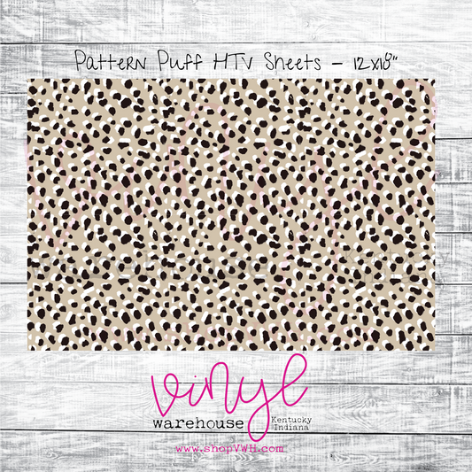 Printed Puff HTV - Neutral Dot Leopard