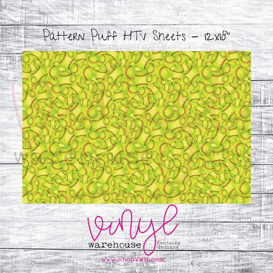 Printed Puff HTV - Softball