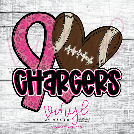 Pink Out Chargers - Heat Transfer Print