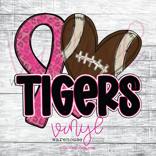 Pink Out Tigers - Heat Transfer Print