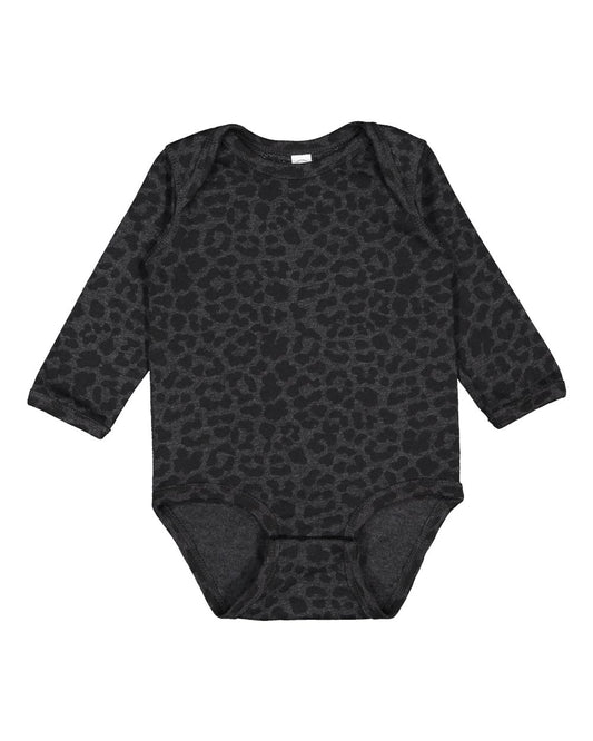 Rabbit Skins - Infant Fine Jersey Long Sleeve Bodysuit - Black Leopard