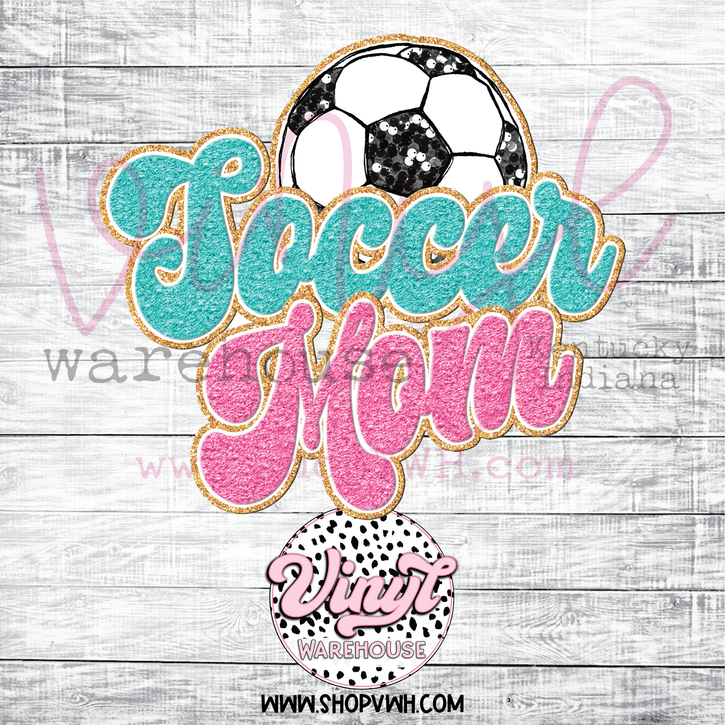 Soccer Mom (Faux Sequin Glitter) - Heat Transfer Print