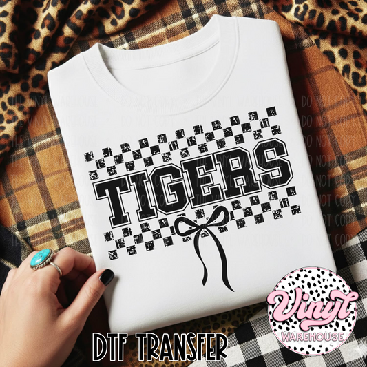 Mascot Checker & Bow - Tigers - DTF Print